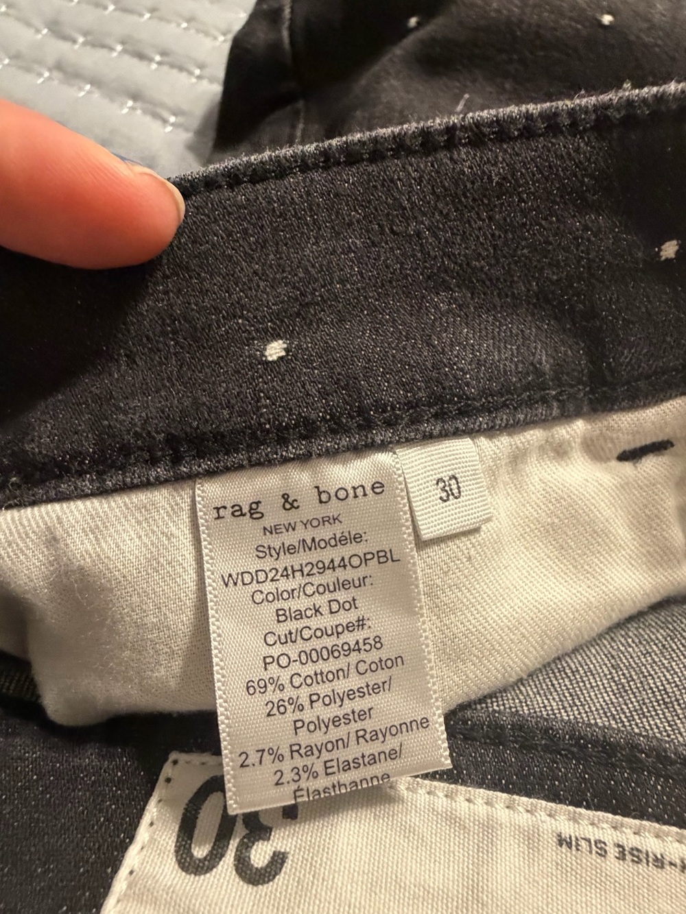 Rag and bone Black polka dots Jeans size 30 - Picture 4 of 6